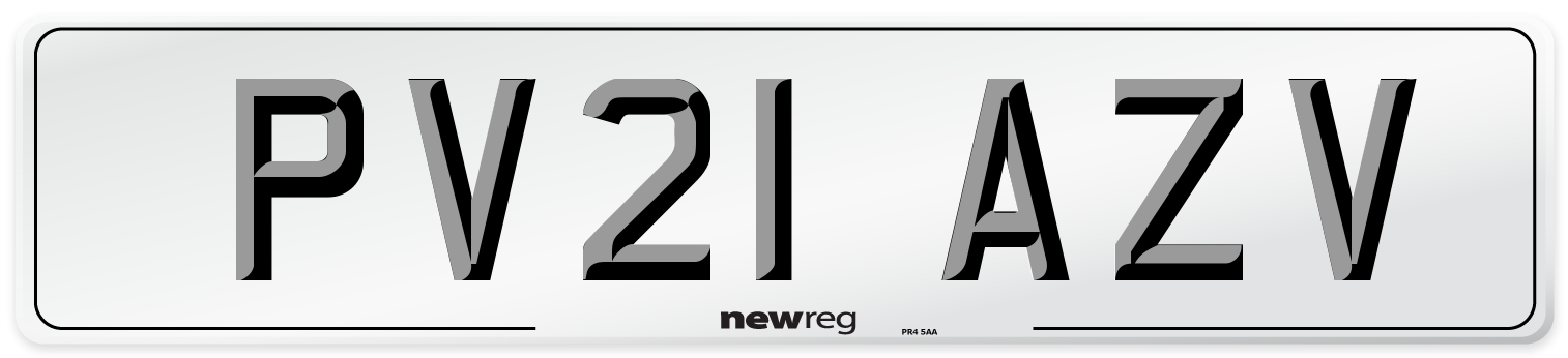PV21 AZV Number Plate from New Reg